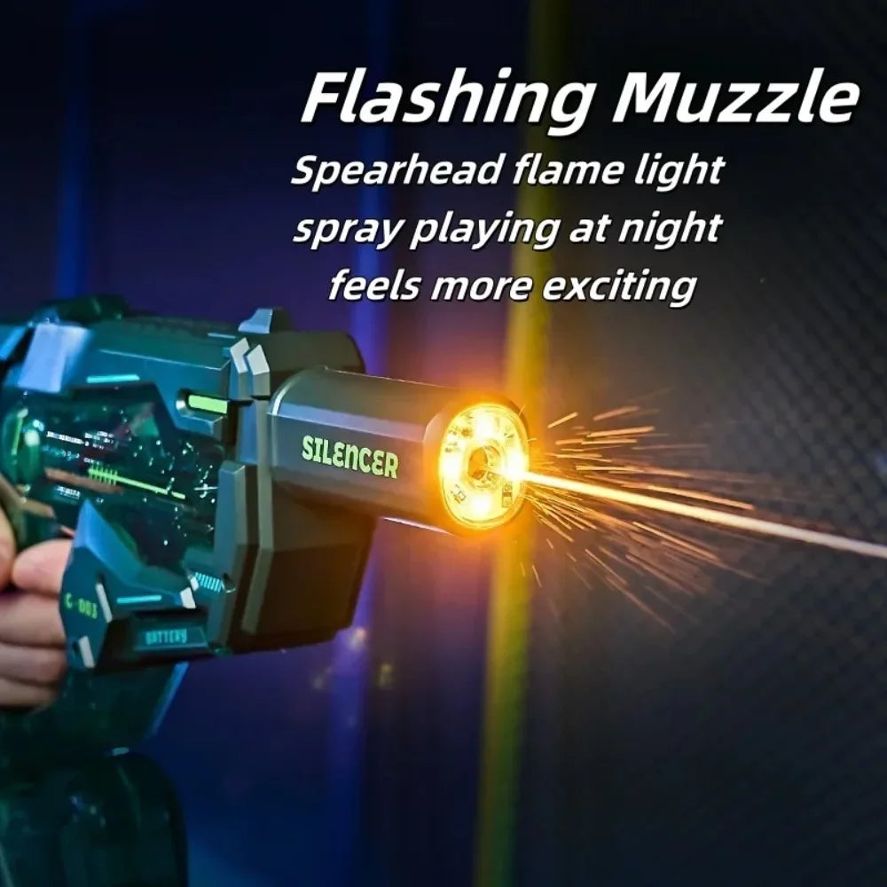Pistola de agua eléctrica de juguete con luz de inducción Led, pistola de chorro automática, juguete de pistola de agua para piscina y playa al aire libre de verano, regalo para adultos