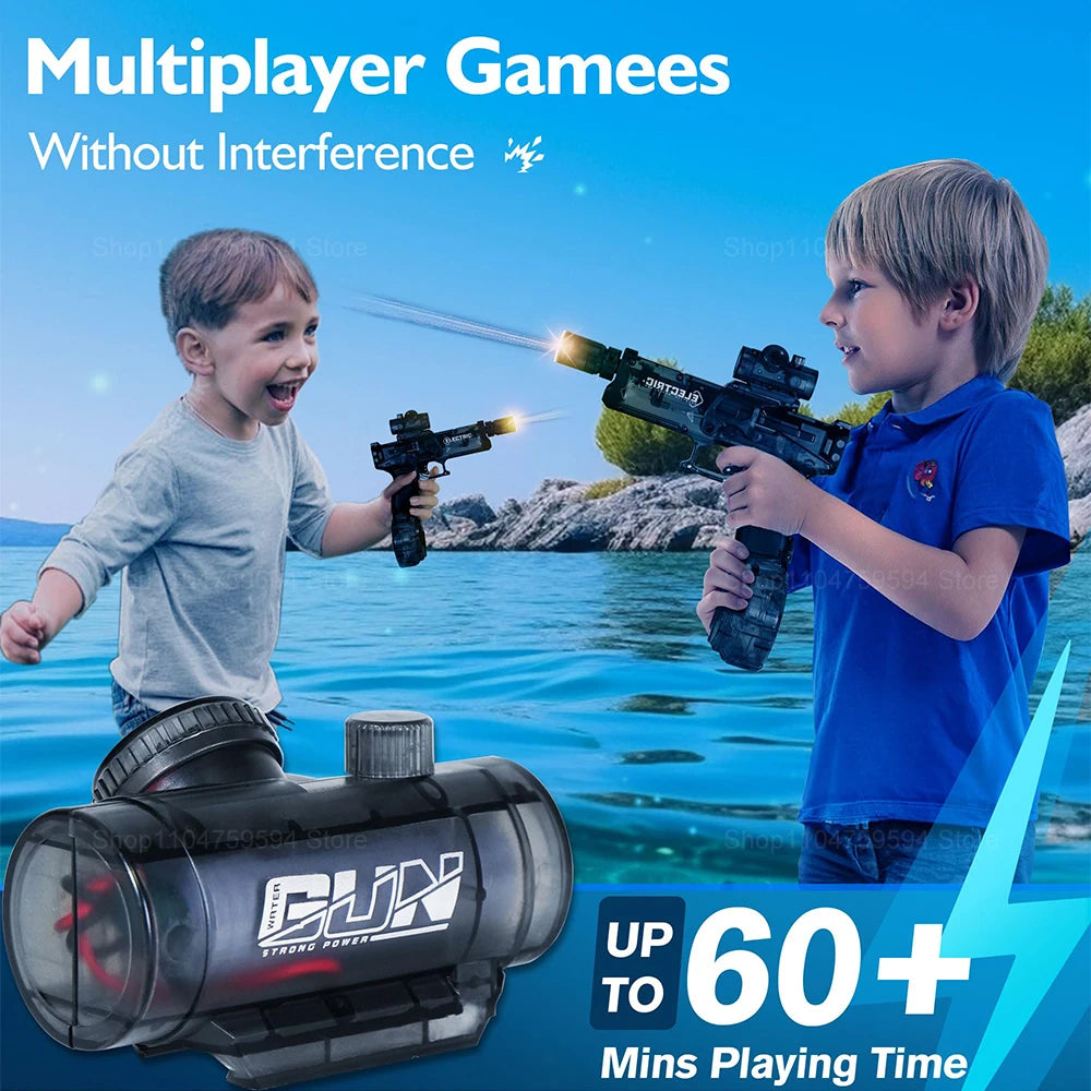 Pistola de agua eléctrica para adultos y niños, pistola de agua automática con luces Led, piscina al aire libre de verano, juguetes para fiesta en la playa, regalos