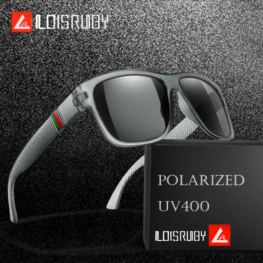 Gafas de sol polarizadas cuadradas de marca clásica para hombre, gafas de sol para pescar, conducción al aire libre, ciclismo, correr, montura grande Vintage UV400