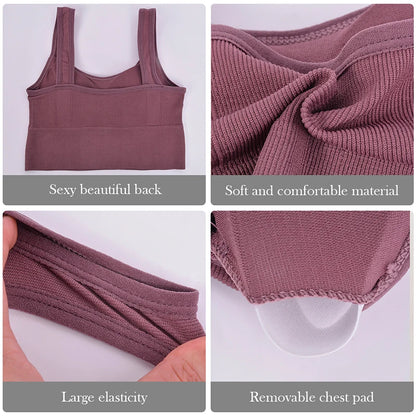 Sujetador deportivo transpirable antisudor para mujer, Top de Yoga sin costuras, Top corto a prueba de golpes, Sujetador deportivo Push Up, Top de entrenamiento para gimnasio