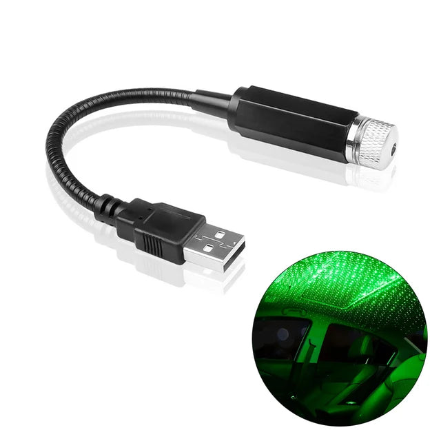 Mini proyector LED de luz nocturna para techo de coche, lámpara de ambiente de galaxia, USB, decorativo, ajustable para decoración de techo de habitación de techo de coche