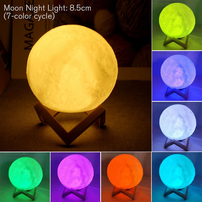 Lámpara de LUNA led Nocturna, Navidad, E5, 8cm