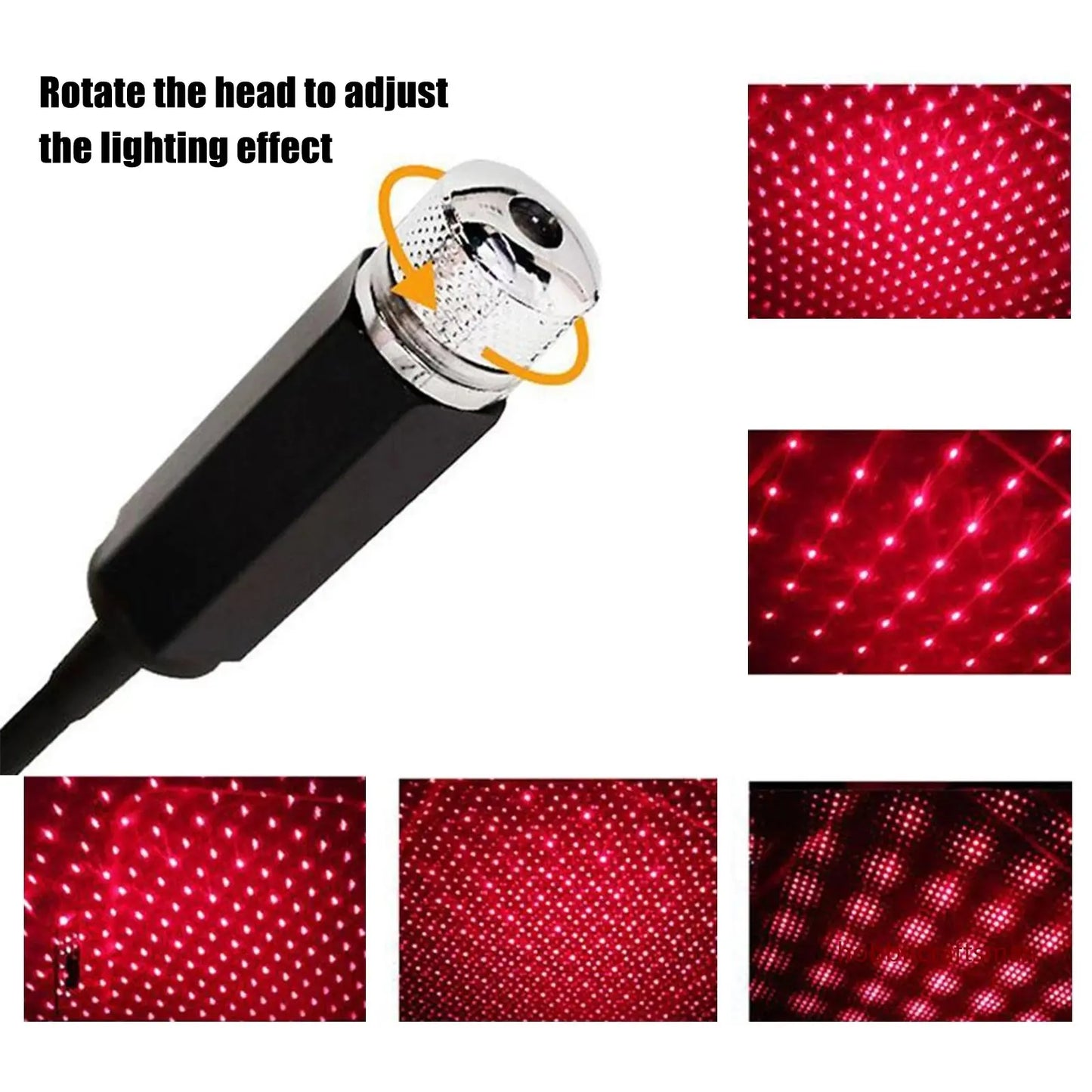 Mini proyector LED de luz nocturna para techo de coche, lámpara de ambiente de galaxia, USB, decorativo, ajustable para decoración de techo de habitación de techo de coche