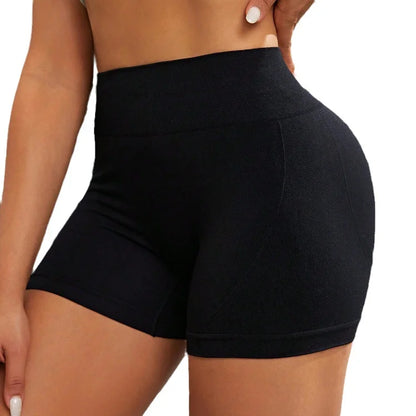 Pantalones cortos deportivos de cintura alta para mujer, pantalones cortos de Yoga transpirables de secado Qyuick de alto estiramiento, medias atléticas