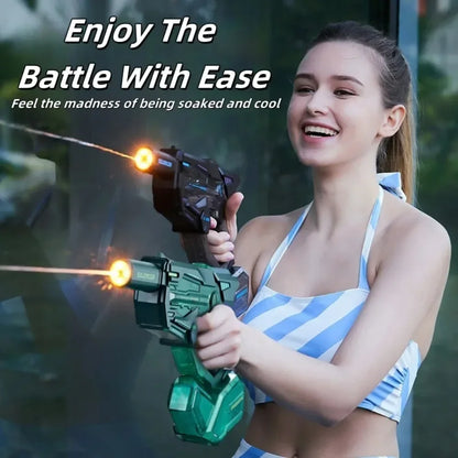 Pistola de agua eléctrica de juguete con luz de inducción Led, pistola de chorro automática, juguete de pistola de agua para piscina y playa al aire libre de verano, regalo para adultos