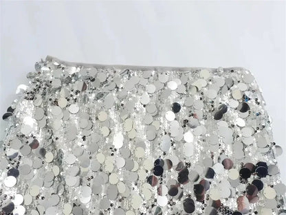 Falda de lentejuelas plateadas para mujer, minifalda de cintura alta, faldas cortas elegantes con purpurina brillante a la moda para mujer, faldas Y2k
