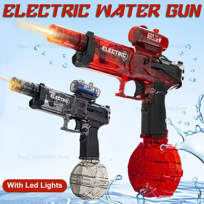 Pistola de agua eléctrica para adultos y niños, pistola de agua automática con luces Led, piscina al aire libre de verano, juguetes para fiesta en la playa, regalos