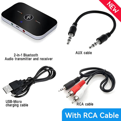 Receptor y transmisor de Audio B6 2 en 1 con Bluetooth 5,3, conector AUX de 3,5mm, RCA, USB, Dongle, adaptador inalámbrico de música para coche, PC, TV, auriculares