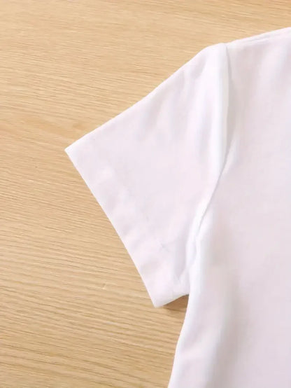 Camiseta con estampado blanco de gato divertido para mujer, pantalón corto informal de manga corta con cuello redondo para verano, ropa de animales para mujer
