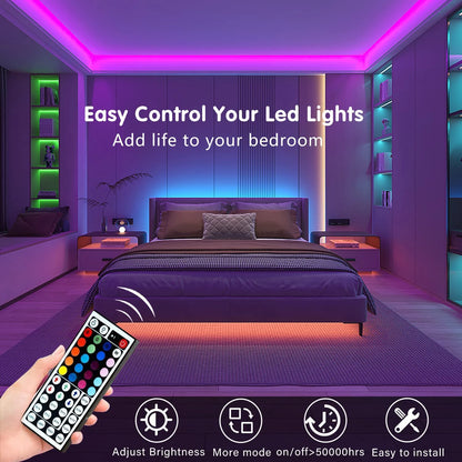 Tira de luces Led de 10m y 20m con Control remoto de 44 teclas, cinta RGB, pared Led para habitación, decoración de fiesta, dormitorio, retroiluminación de TV