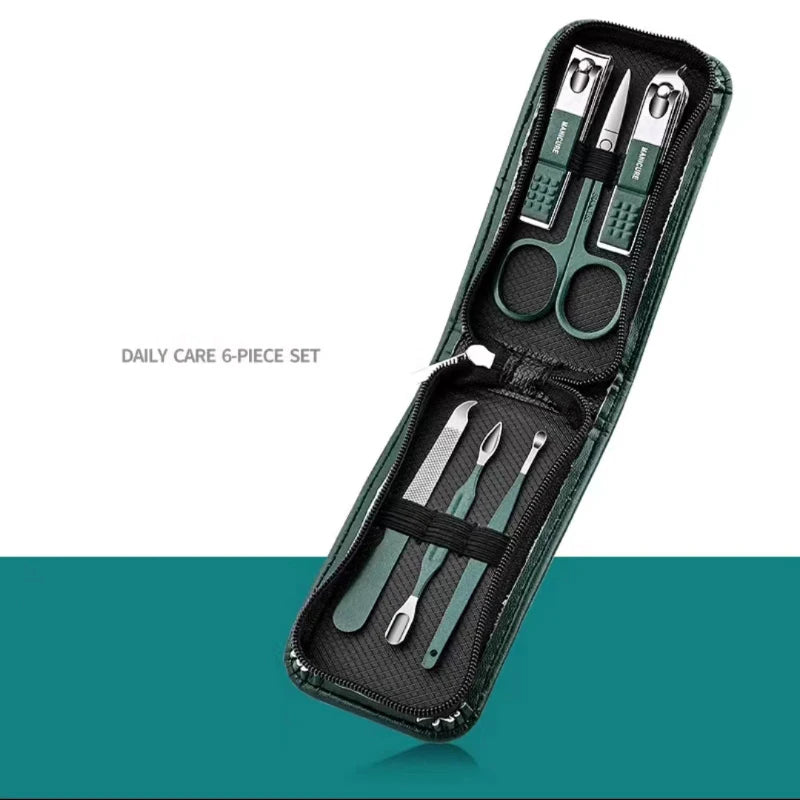 Juego de tijeras de uñas para hombre y mujer, cortaúñas especial de gama alta para el hogar, herramientas de belleza de manicura, 6 piezas portátiles para el hogar