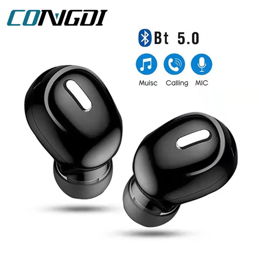Auriculares inalámbricos X9 compatibles con Bluetooth 5,0 con micrófono, auriculares deportivos intrauditivos individuales para Xiaomi Huawei, auriculares con sonido estéreo