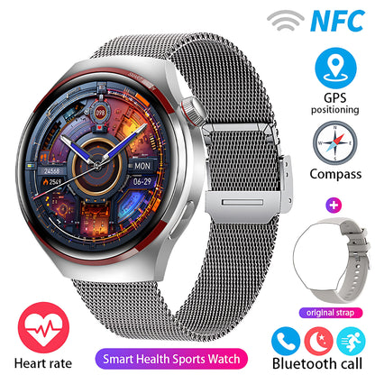 Reloj inteligente GT4 Pro con seguimiento GPS para hombres y mujeres, reloj con pantalla AMOLED HD, llamada Bluetooth, NFC IP68, reloj deportivo resistente al agua 2025