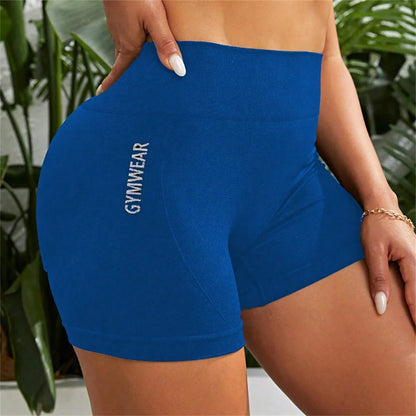 Pantalones cortos deportivos de cintura alta para mujer, pantalones cortos de Yoga transpirables de secado Qyuick de alto estiramiento, medias atléticas