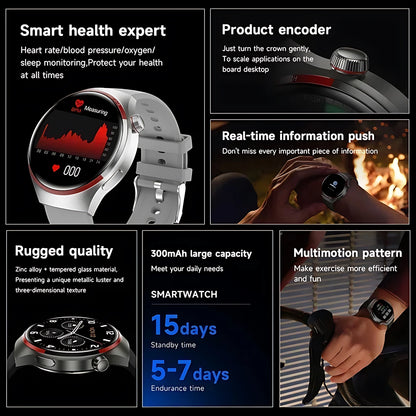 Reloj inteligente GT4 Pro con seguimiento GPS para hombres y mujeres, reloj con pantalla AMOLED HD, llamada Bluetooth, NFC IP68, reloj deportivo resistente al agua 2025