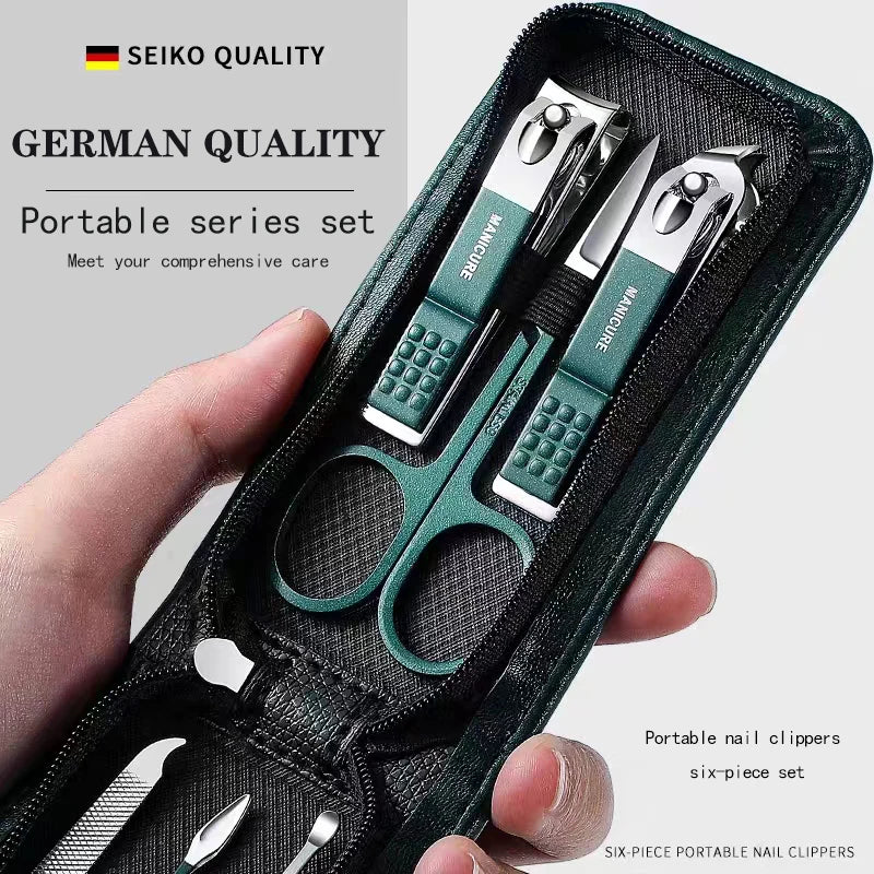 Juego de tijeras de uñas para hombre y mujer, cortaúñas especial de gama alta para el hogar, herramientas de belleza de manicura, 6 piezas portátiles para el hogar