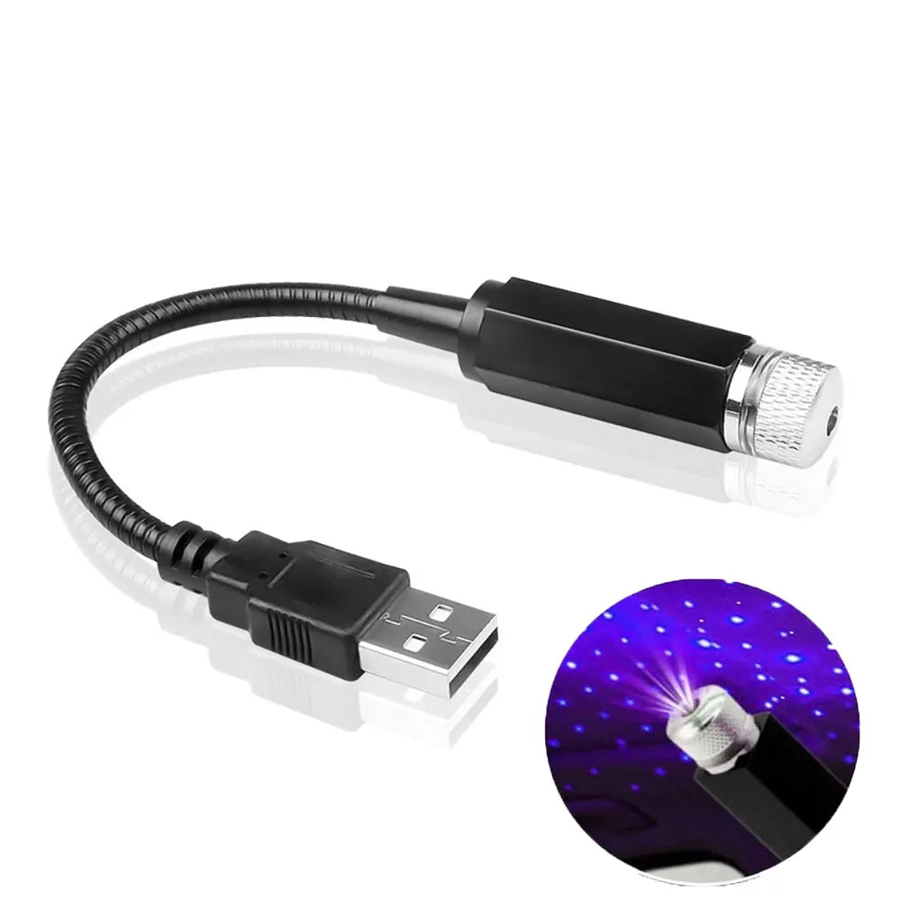 Mini proyector LED de luz nocturna para techo de coche, lámpara de ambiente de galaxia, USB, decorativo, ajustable para decoración de techo de habitación de techo de coche