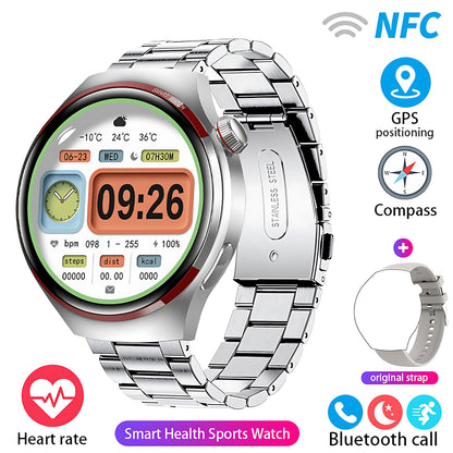 Reloj inteligente GT4 Pro con seguimiento GPS para hombres y mujeres, reloj con pantalla AMOLED HD, llamada Bluetooth, NFC IP68, reloj deportivo resistente al agua 2025