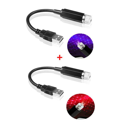 Mini proyector LED de luz nocturna para techo de coche, lámpara de ambiente de galaxia, USB, decorativo, ajustable para decoración de techo de habitación de techo de coche