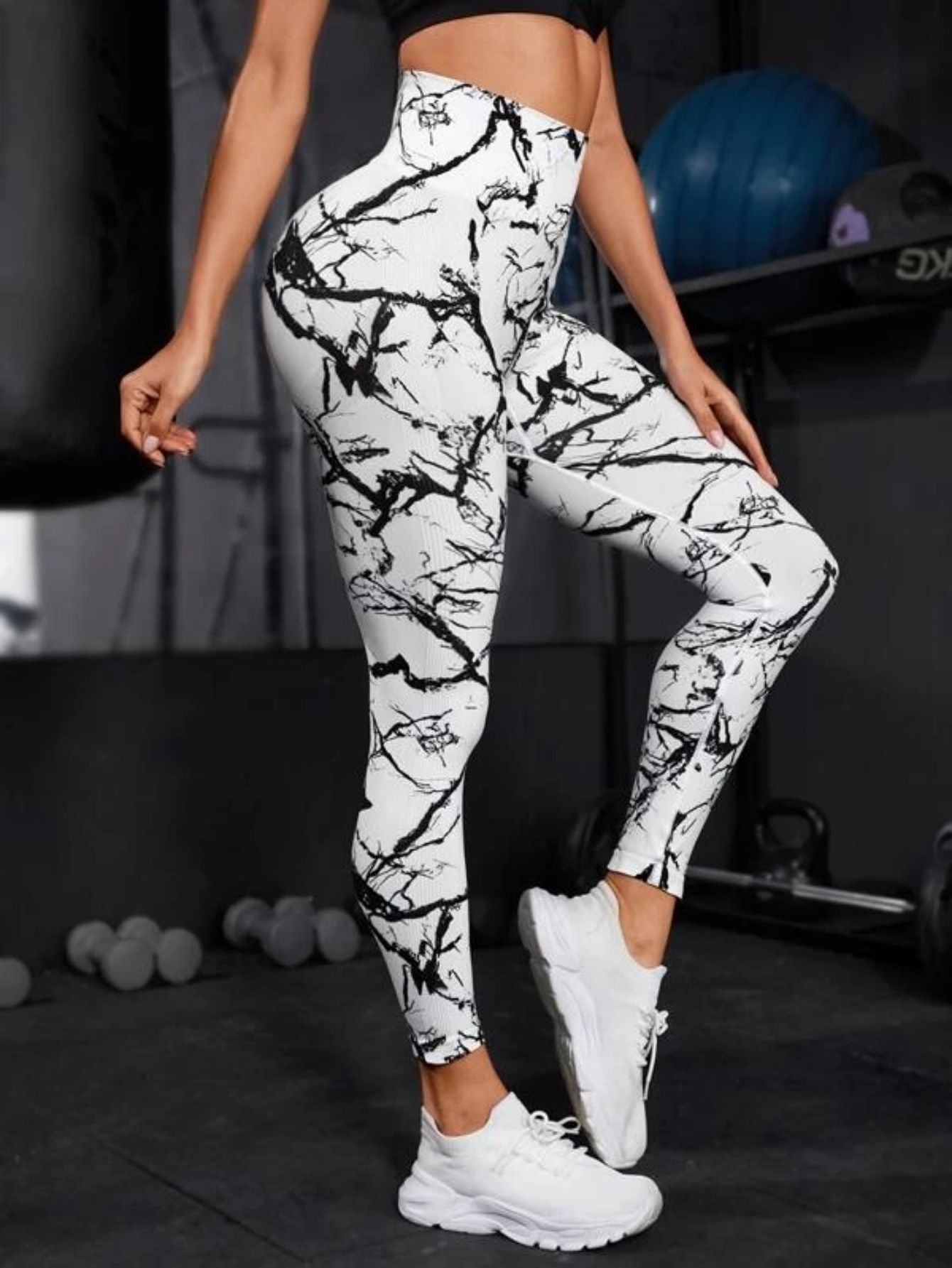 Mallas de cintura alta sin costuras para mujer, mallas teñidas con lazo, pantalones deportivos para Fitness, correr, Yoga, levantamiento de cadera, medias de punto elásticas