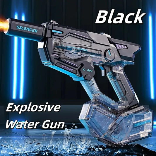 Pistola de agua eléctrica de juguete con luz de inducción Led, pistola de chorro automática, juguete de pistola de agua para piscina y playa al aire libre de verano, regalo para adultos
