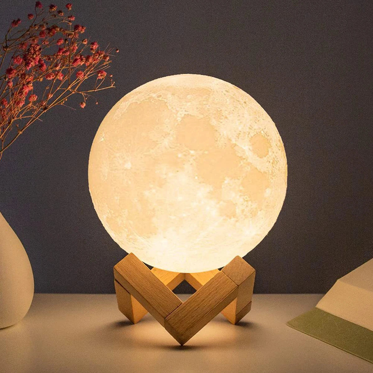 Lámpara de LUNA led Nocturna, Navidad, E5, 8cm