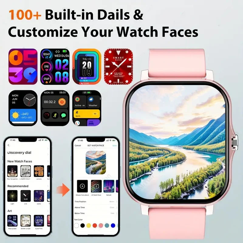 KESHUYOU 2025 nuevo reloj inteligente Bluetooth que habla oxígeno en sangre/Monitor de presión arterial reloj inteligente para mujeres hombres regalo de vacaciones