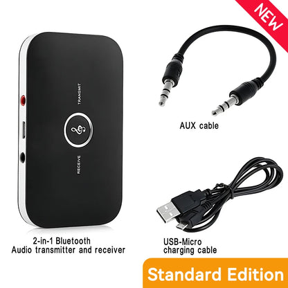 Receptor y transmisor de Audio B6 2 en 1 con Bluetooth 5,3, conector AUX de 3,5mm, RCA, USB, Dongle, adaptador inalámbrico de música para coche, PC, TV, auriculares