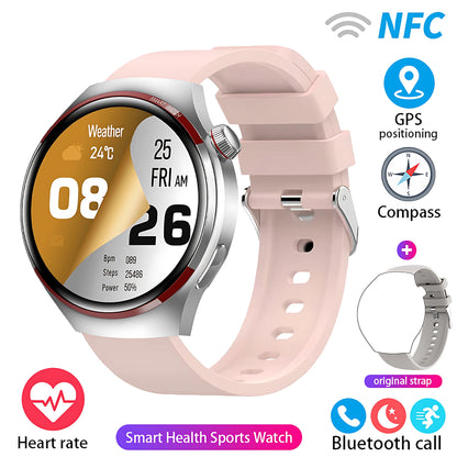 Reloj inteligente GT4 Pro con seguimiento GPS para hombres y mujeres, reloj con pantalla AMOLED HD, llamada Bluetooth, NFC IP68, reloj deportivo resistente al agua 2025