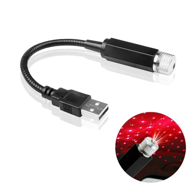 Mini proyector LED de luz nocturna para techo de coche, lámpara de ambiente de galaxia, USB, decorativo, ajustable para decoración de techo de habitación de techo de coche