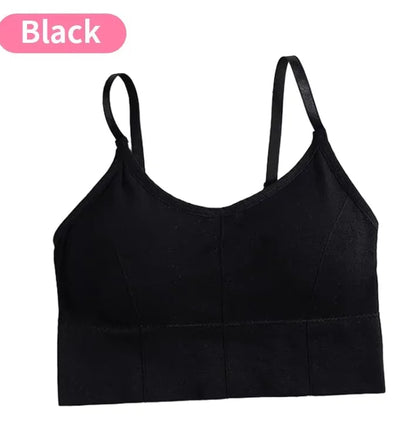 Ropa deportiva sin espalda para mujer, Sujetador deportivo para gimnasio, ropa interior sin costuras para mujer, correa ajustable para el hombro, chaleco de Yoga acolchado interior, Bralette