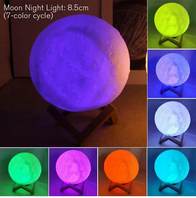 Lámpara de LUNA led Nocturna, Navidad, E5, 8cm