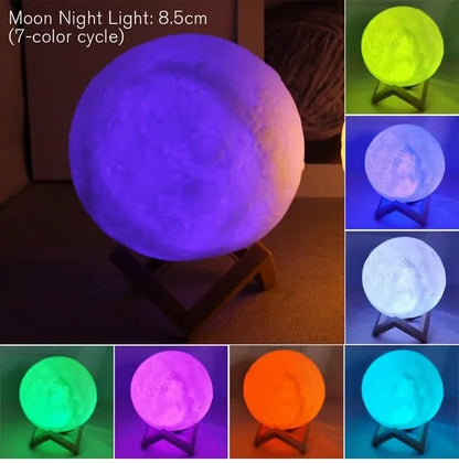 Lámpara de LUNA led Nocturna, Navidad, E5, 8cm
