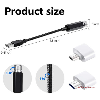 Mini proyector LED de luz nocturna para techo de coche, lámpara de ambiente de galaxia, USB, decorativo, ajustable para decoración de techo de habitación de techo de coche