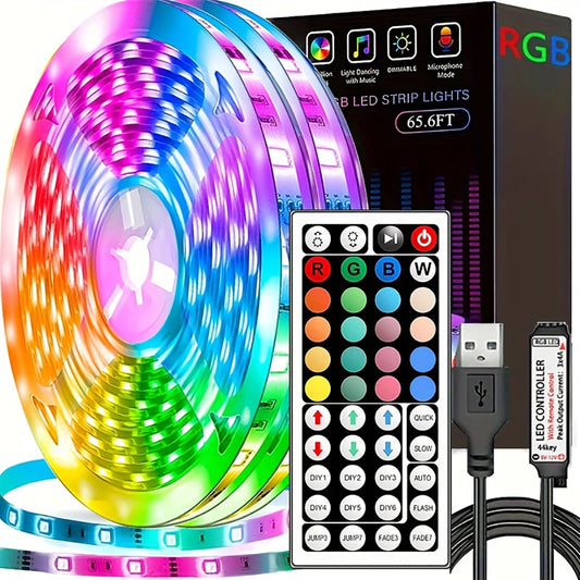 Tira de luces Led de 10m y 20m con Control remoto de 44 teclas, cinta RGB, pared Led para habitación, decoración de fiesta, dormitorio, retroiluminación de TV