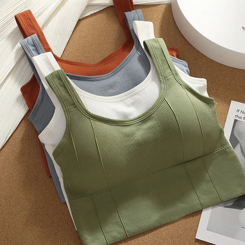 Sujetador deportivo transpirable antisudor para mujer, Top de Yoga sin costuras, Top corto a prueba de golpes, Sujetador deportivo Push Up, Top de entrenamiento para gimnasio