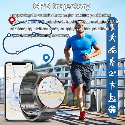 Reloj inteligente GT4 Pro con seguimiento GPS para hombres y mujeres, reloj con pantalla AMOLED HD, llamada Bluetooth, NFC IP68, reloj deportivo resistente al agua 2025