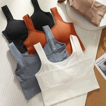 Sujetador deportivo transpirable antisudor para mujer, Top de Yoga sin costuras, Top corto a prueba de golpes, Sujetador deportivo Push Up, Top de entrenamiento para gimnasio
