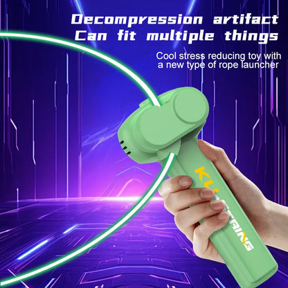 Cuerda que brilla en la oscuridad, lanzador de cuerda, cuerda portátil luminosa, juguete para aliviar el estrés para niños, regalo de fiesta